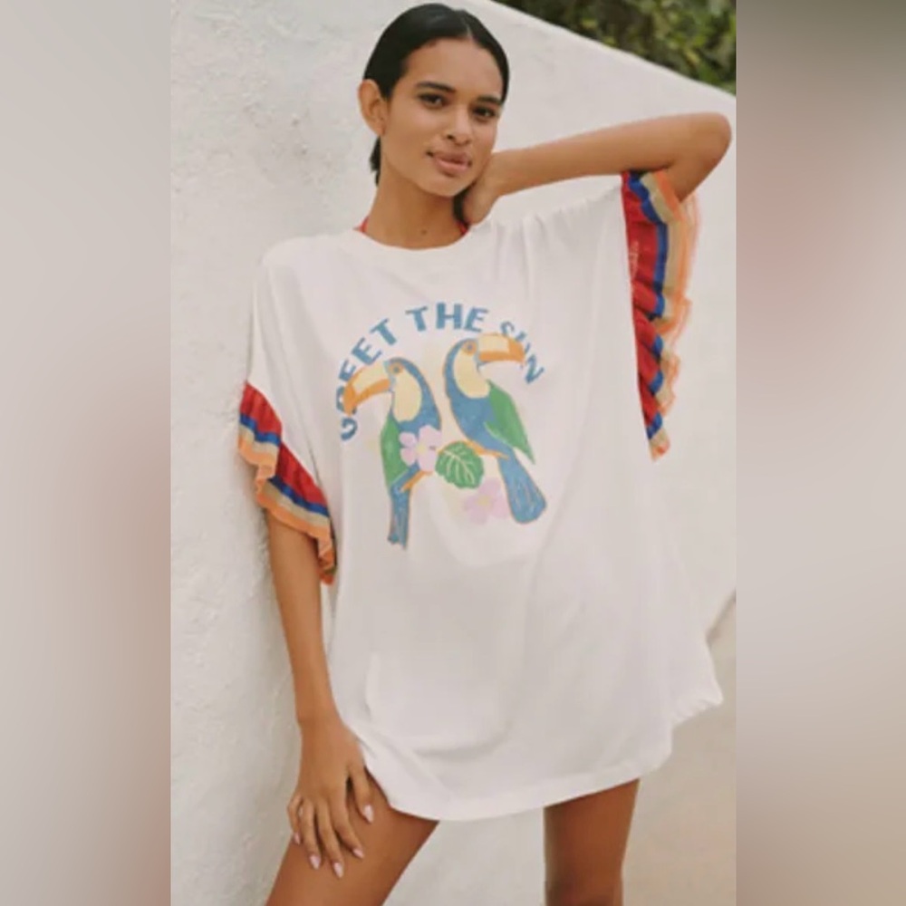 Daniella Manini x Celandine Rainbows in Rio Oversized T-Shirt Dress NWT